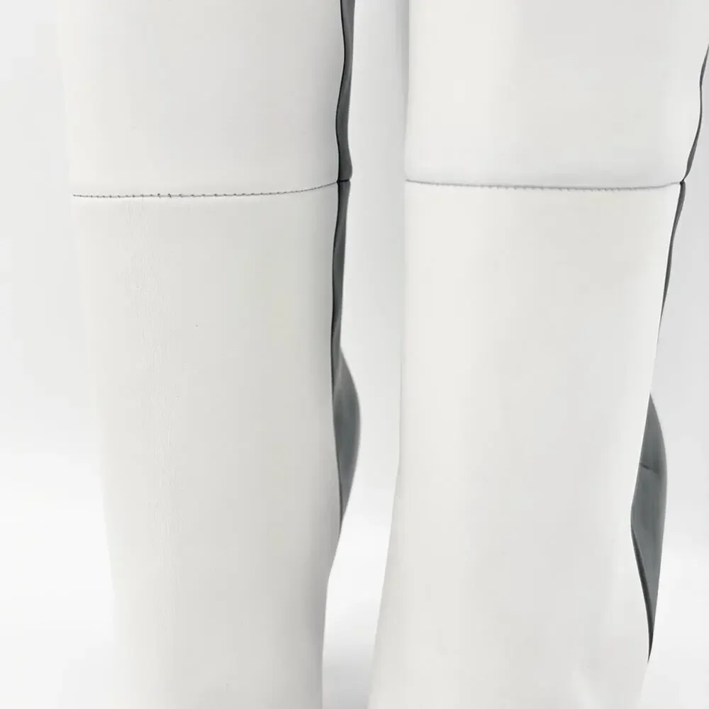 NEW Christian Louboutin Astrilarge Botta 100 Black White Over The Knee Boots 37